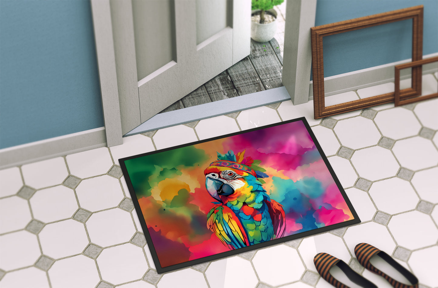 Hippie Animal Parrot Doormat