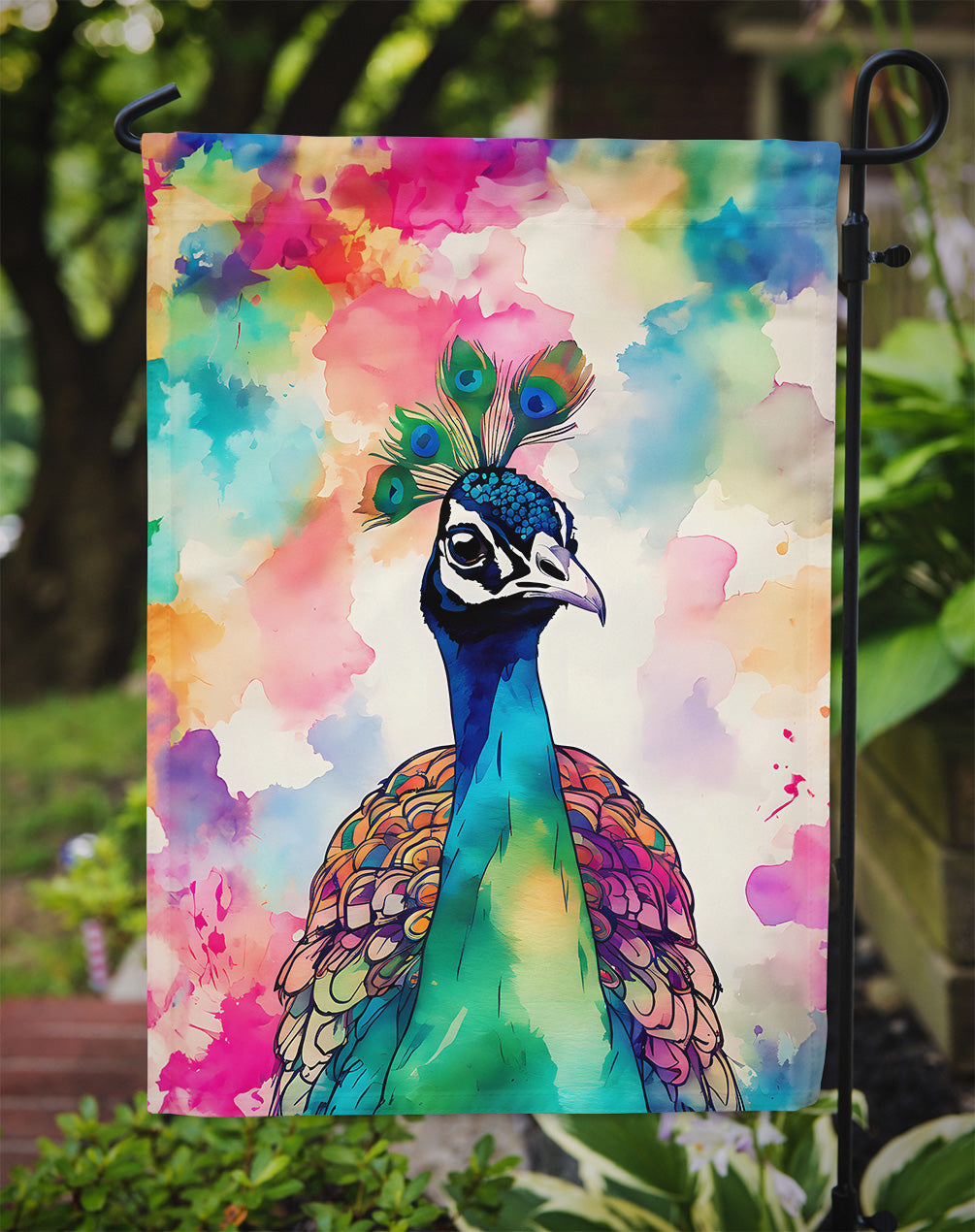 Hippie Animal Peacock Garden Flag