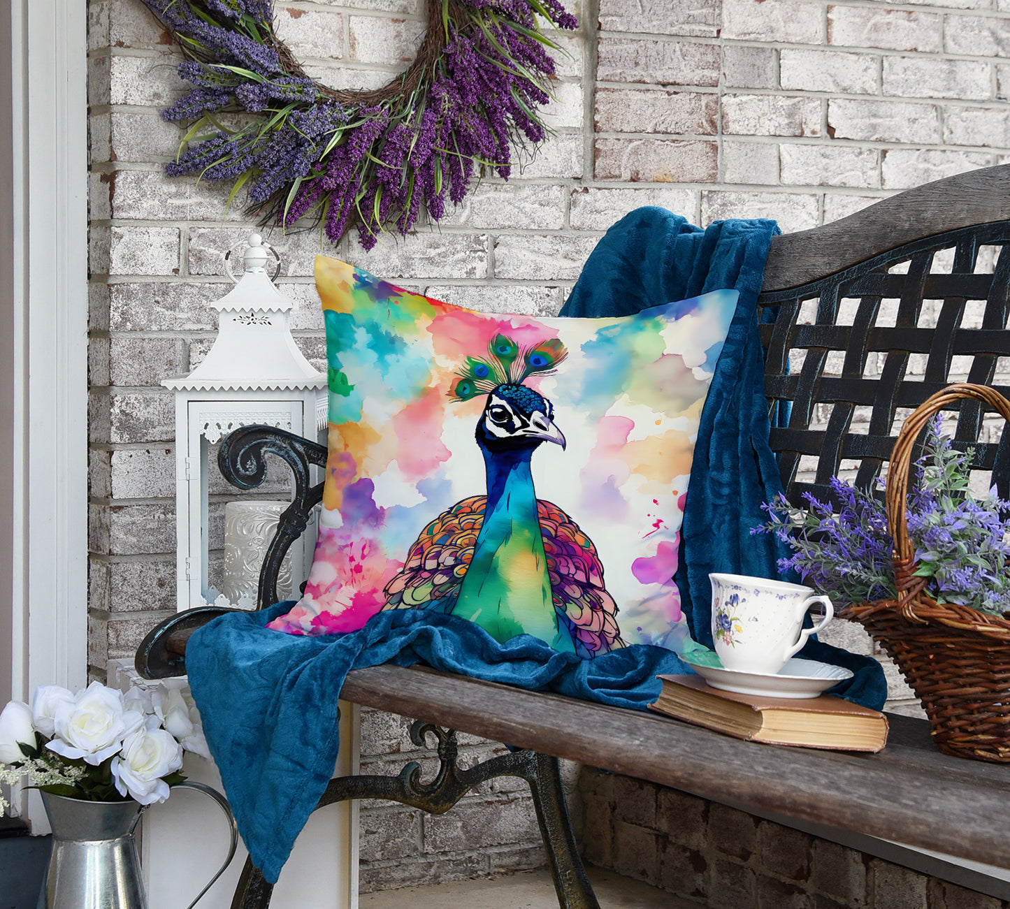 Hippie Animal Peacock Throw Pillow