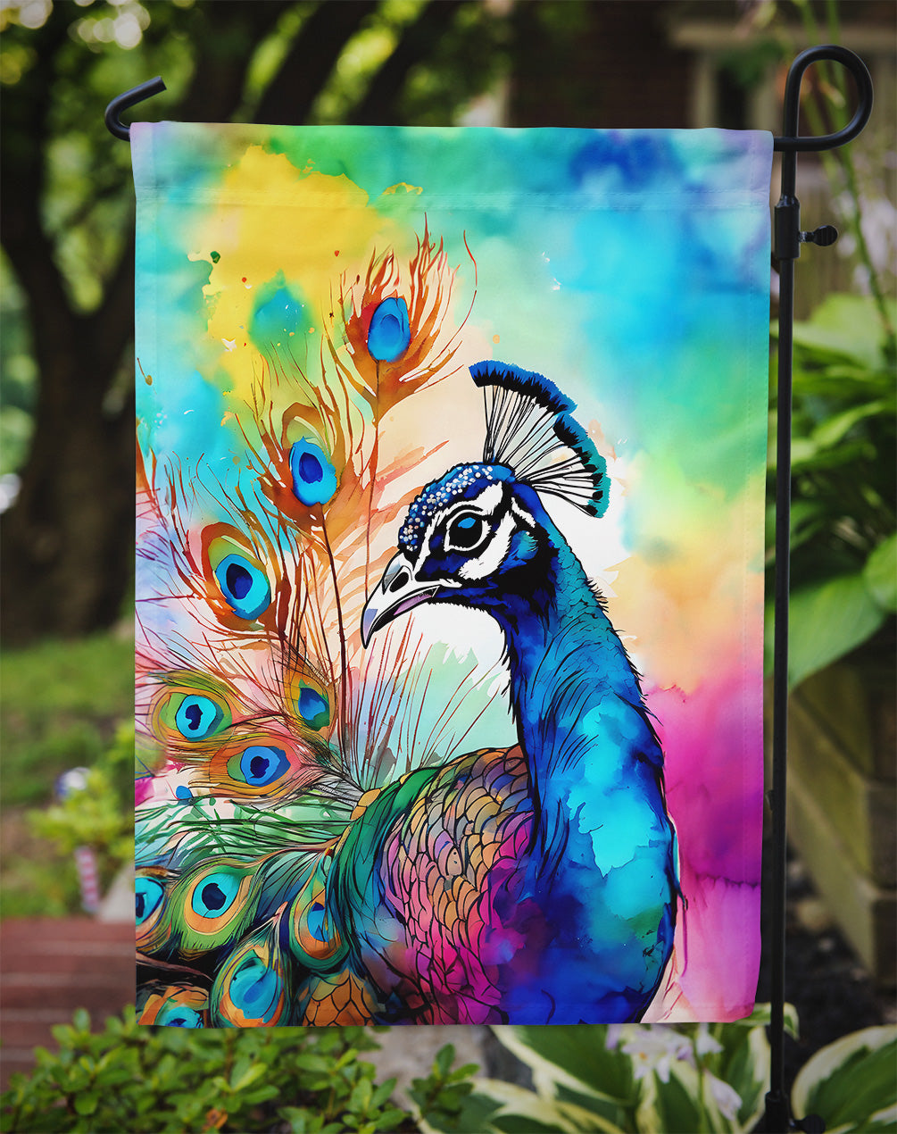 Hippie Animal Peacock Garden Flag