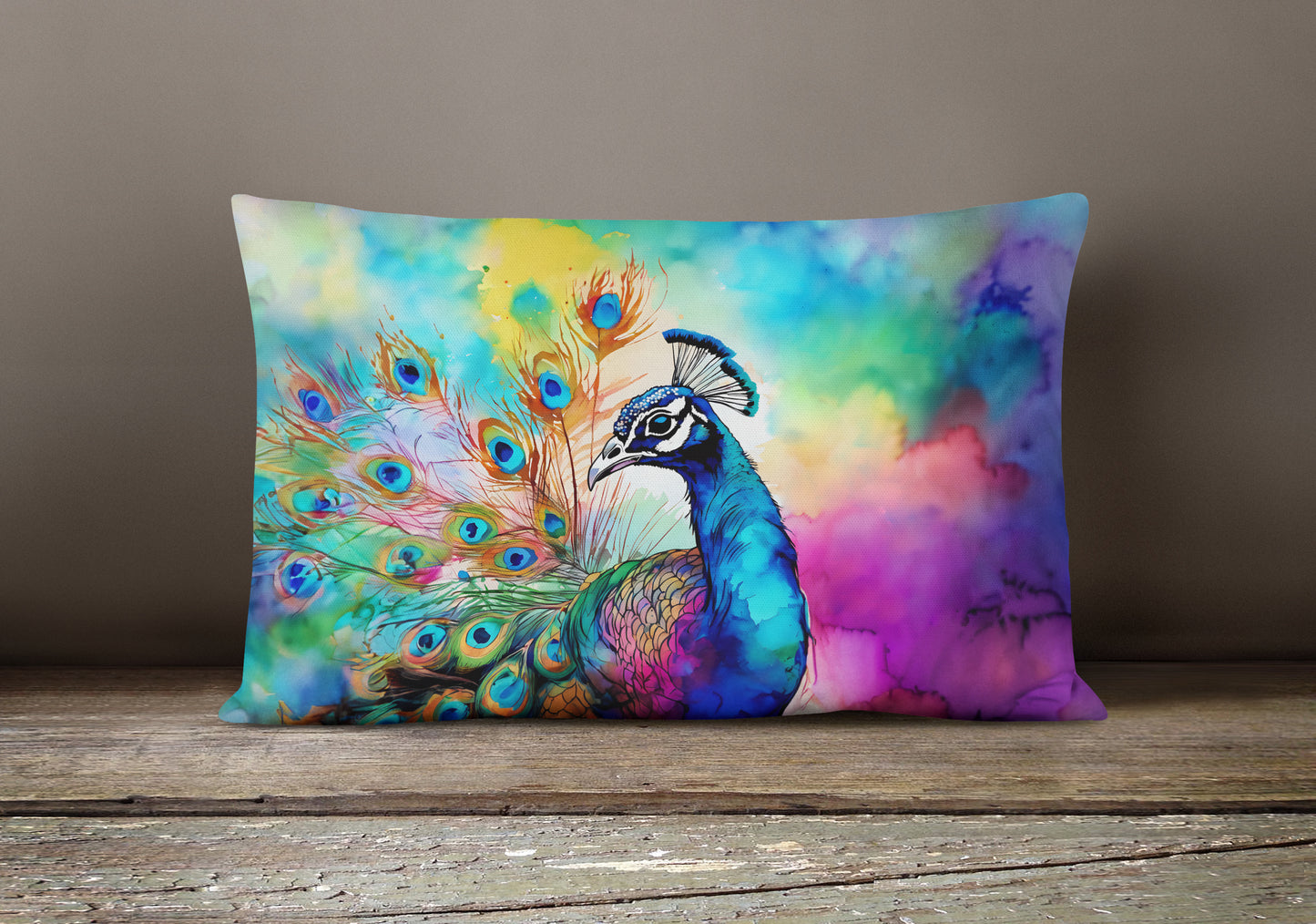 Hippie Animal Peacock Throw Pillow