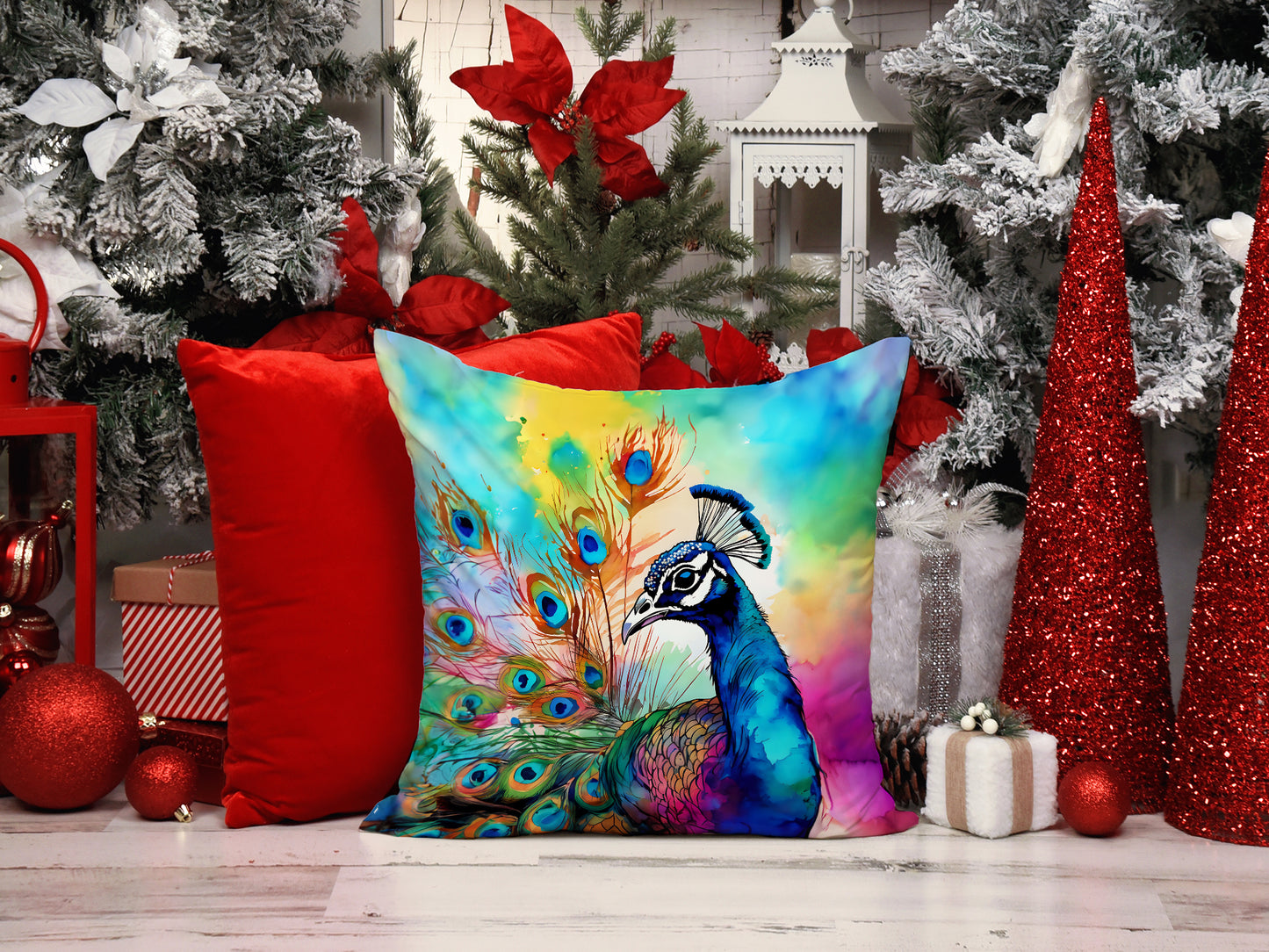 Hippie Animal Peacock Throw Pillow