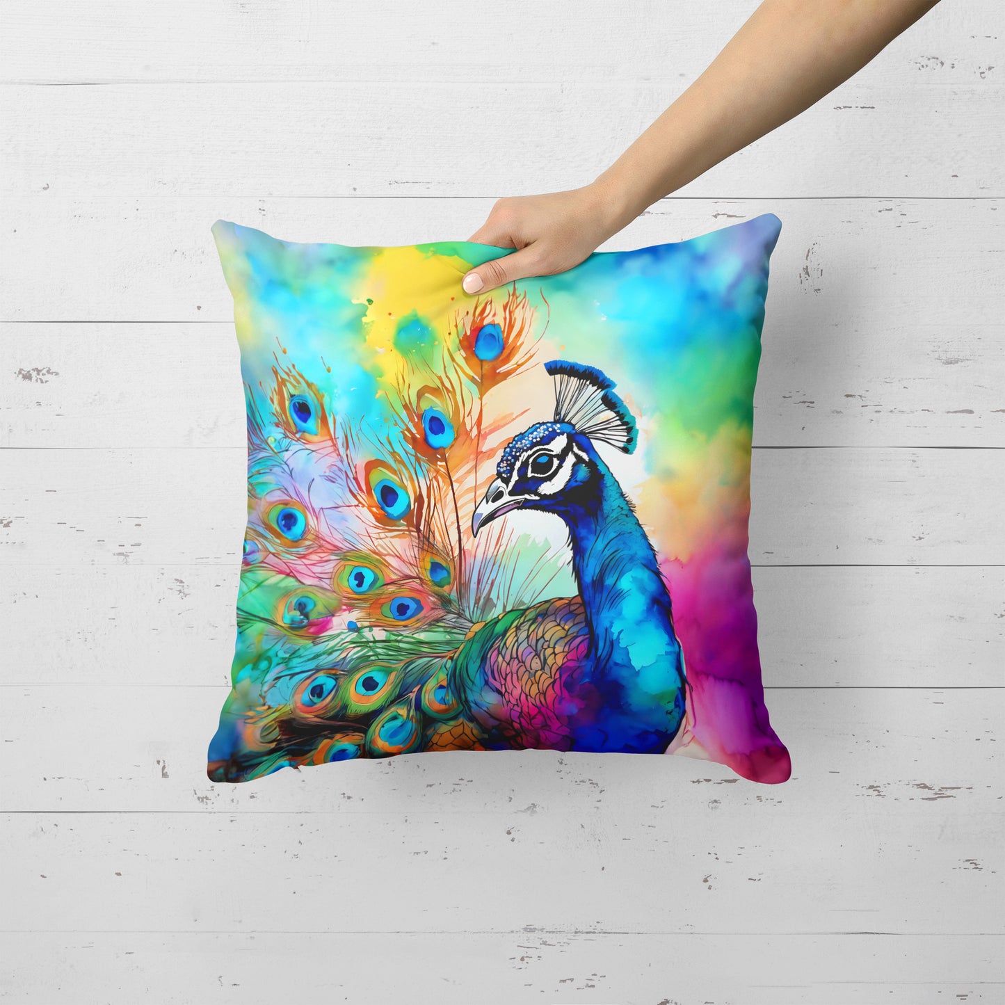 Hippie Animal Peacock Throw Pillow