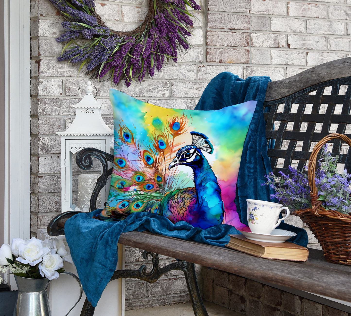 Hippie Animal Peacock Throw Pillow