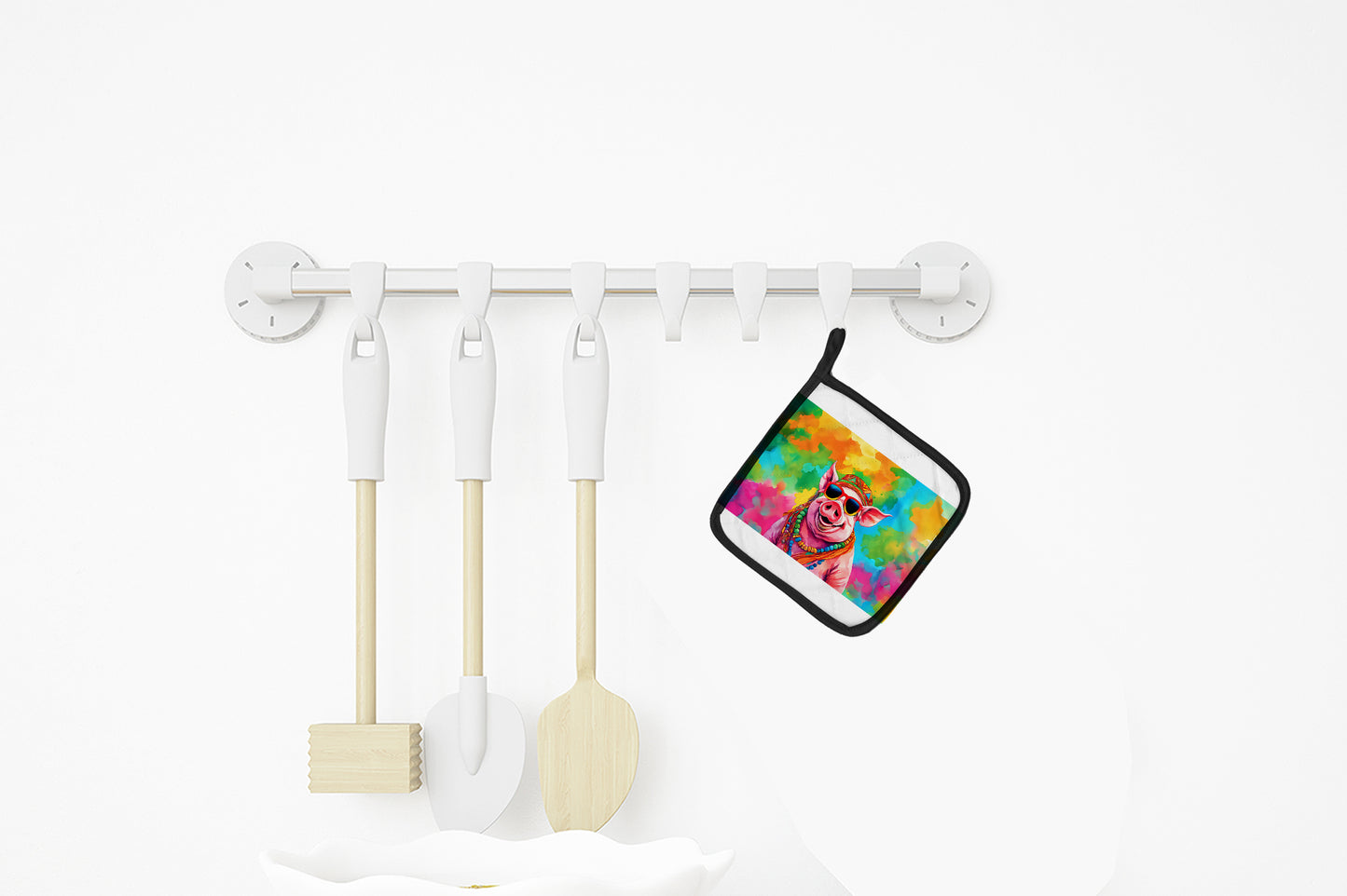 Hippie Animal Pig Pair of Pot Holders