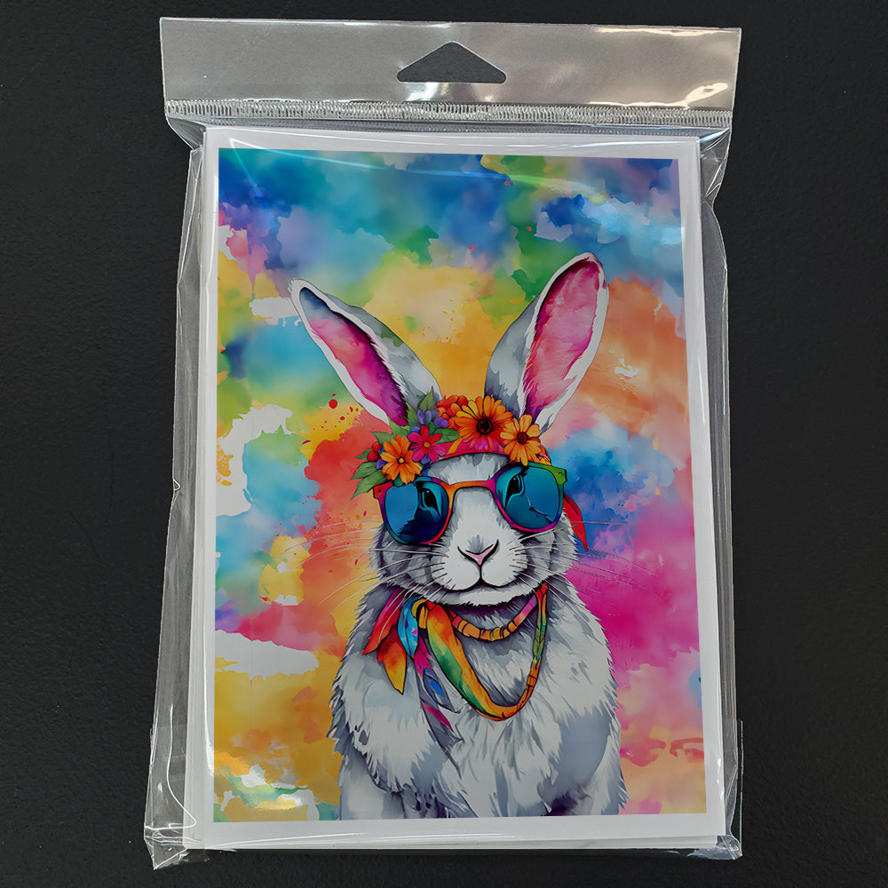 Hippie Animal Rabbit Greeting Cards Pack of 8