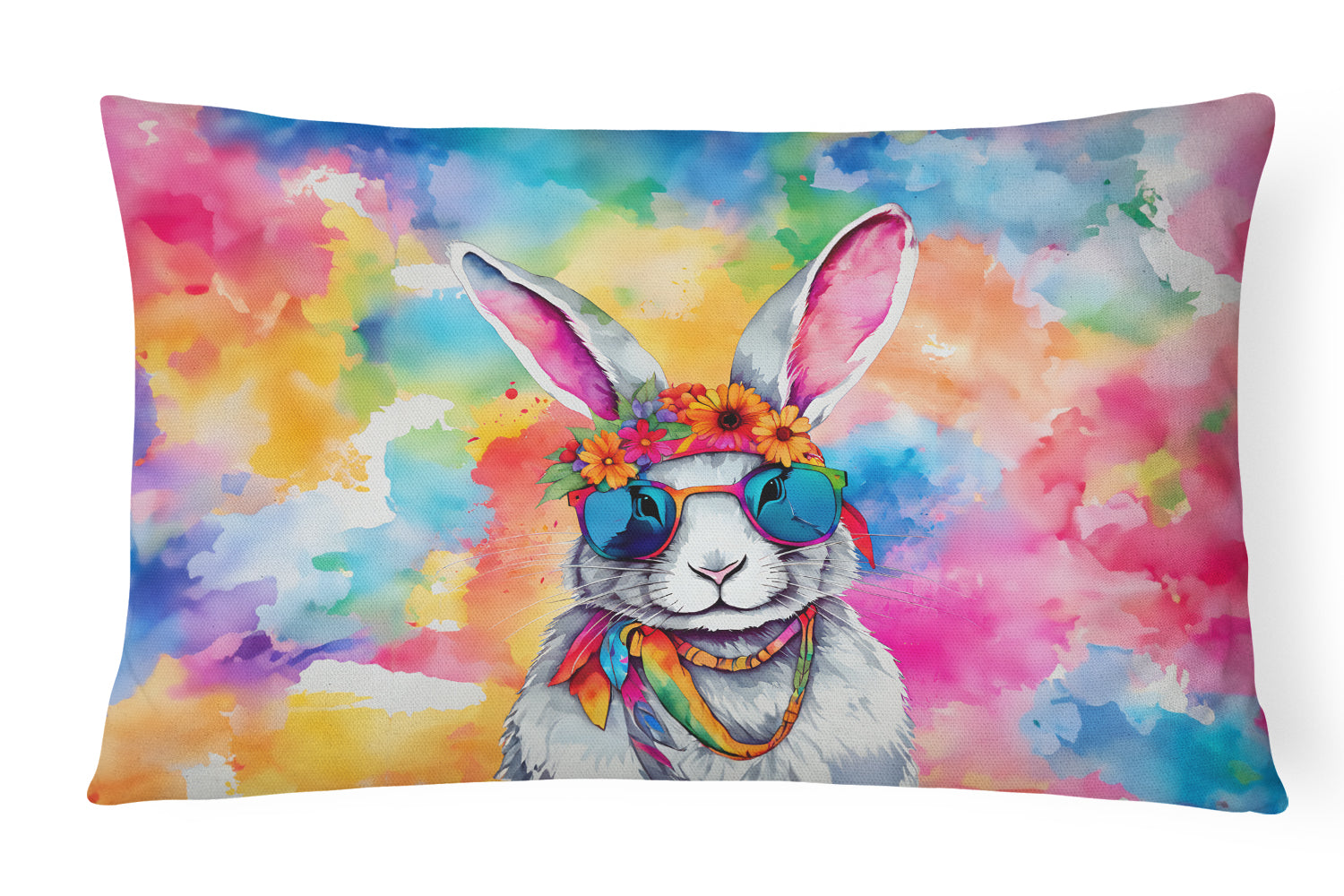 Buy this Hippie Animal Rabbit Throw Pillow