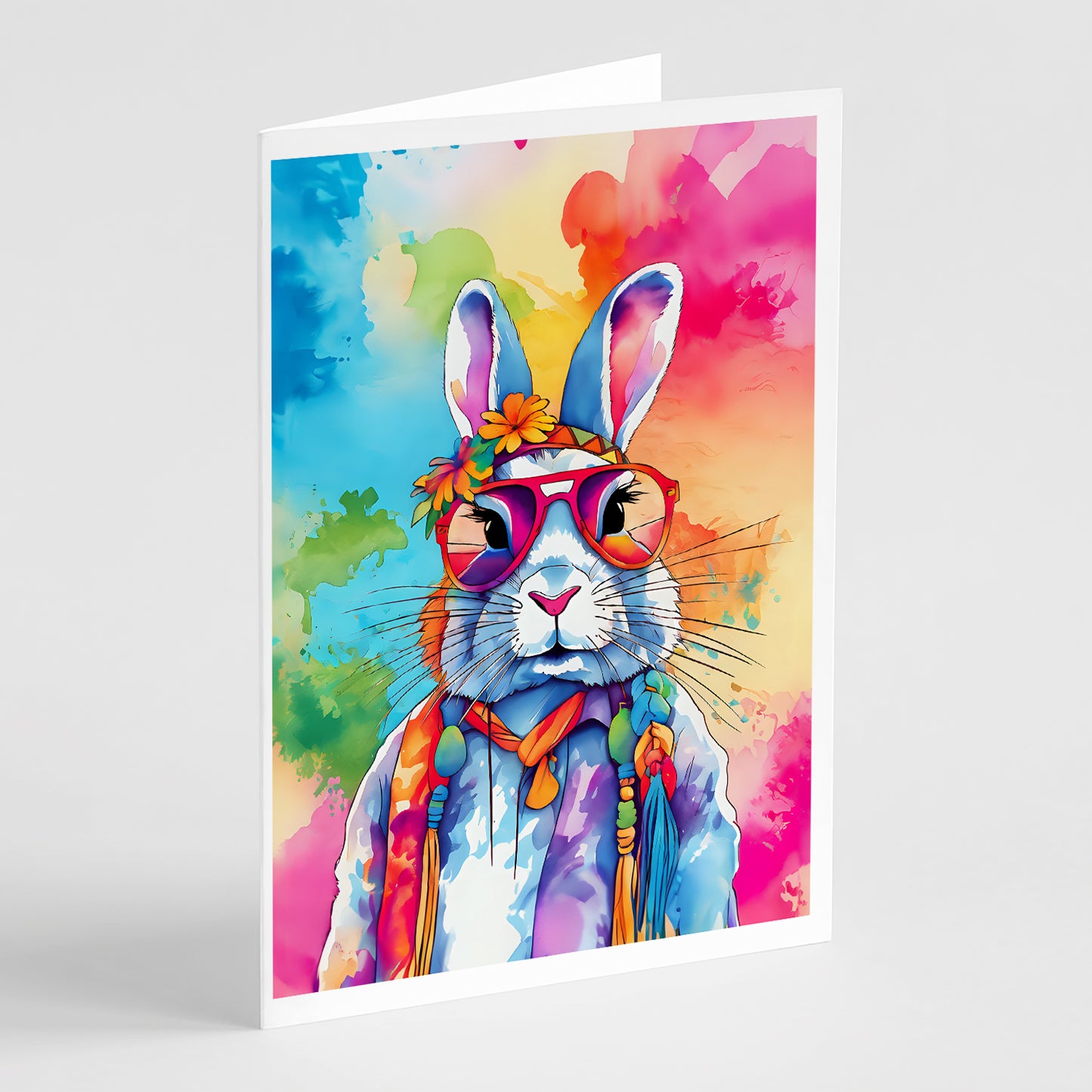 Buy this Hippie Animal Rabbit Greeting Cards Pack of 8