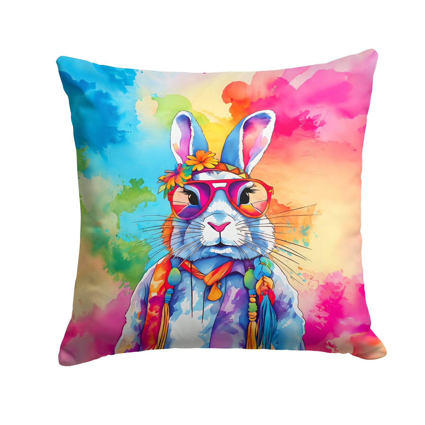 Buy this Hippie Animal Rabbit Throw Pillow