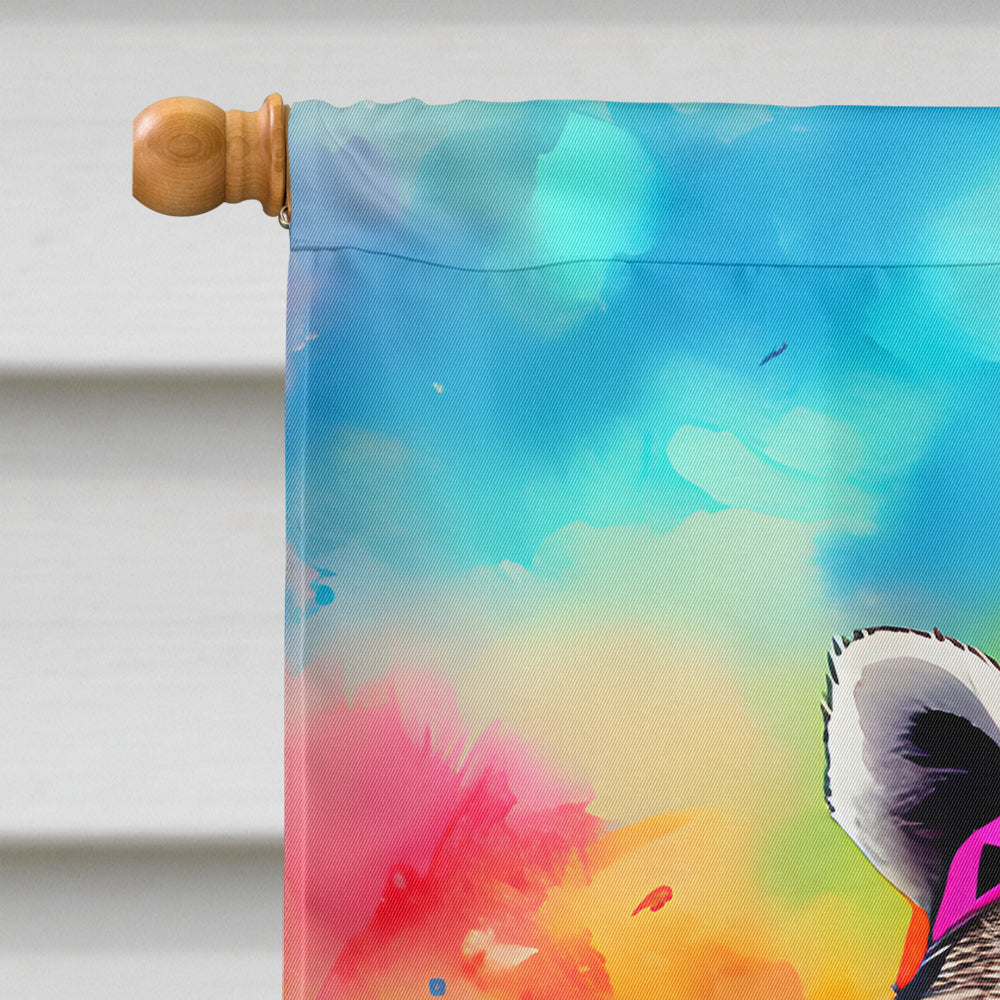 Hippie Animal Raccoon House Flag