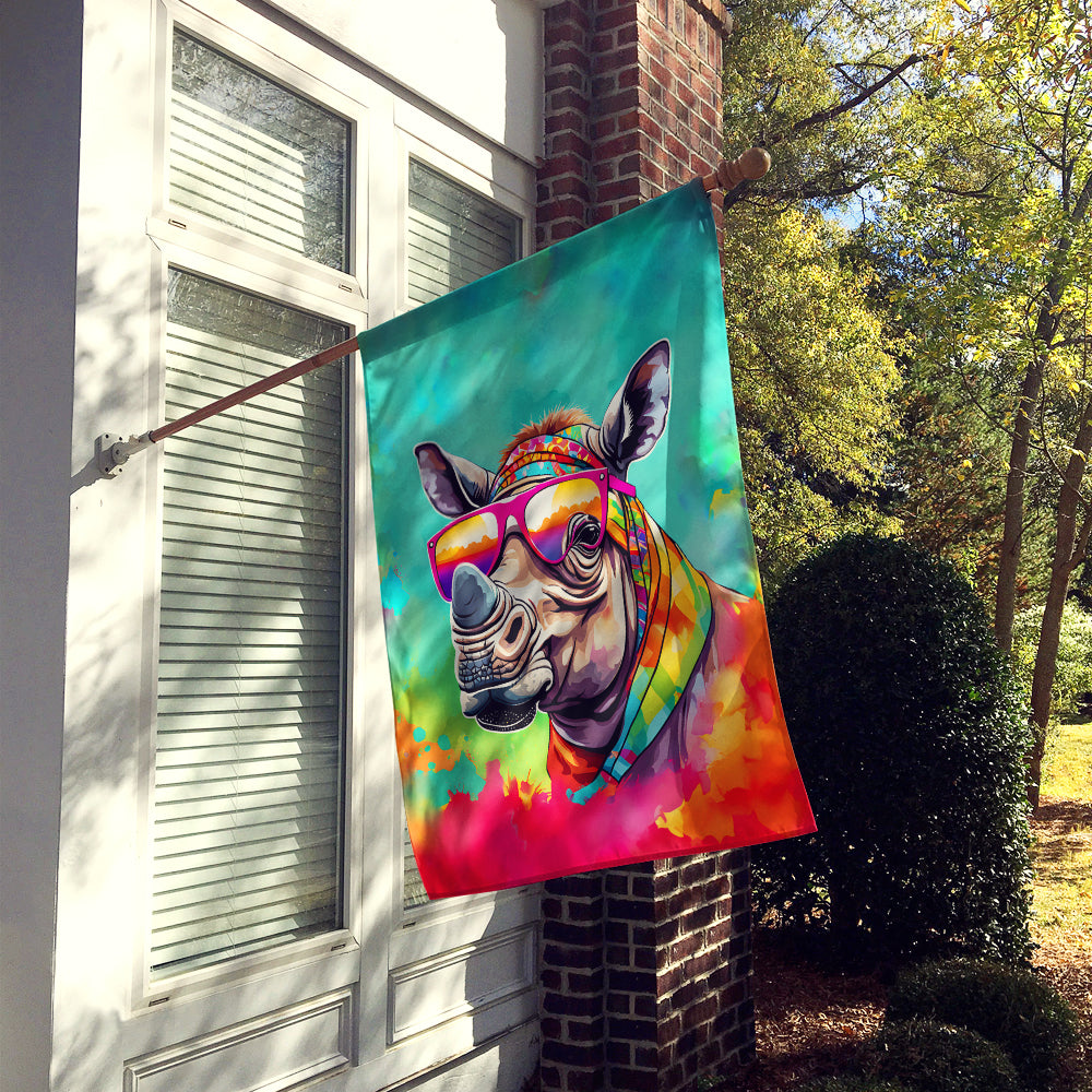 Hippie Animal Rhinoceros House Flag