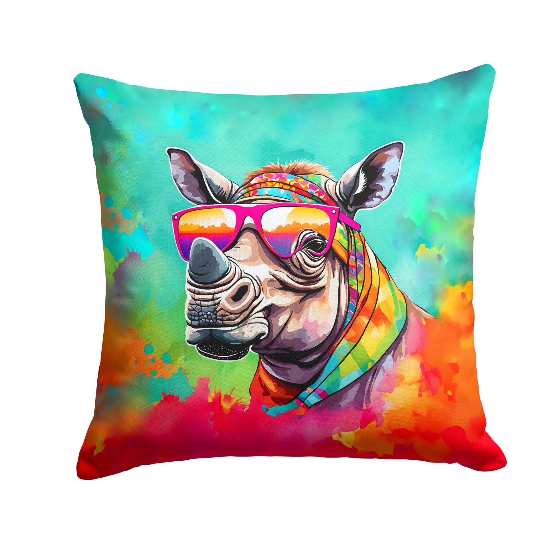 Buy this Hippie Animal Rhinoceros Throw Pillow