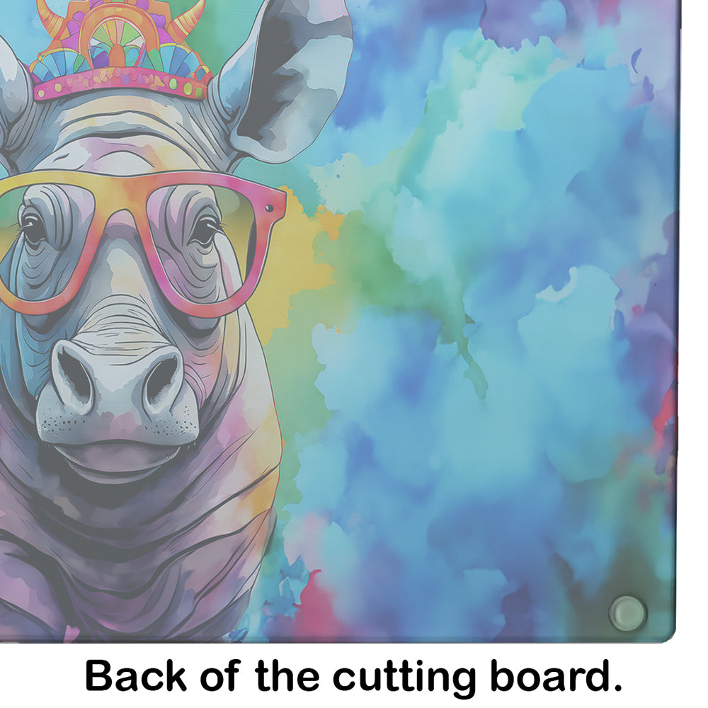 Hippie Animal Rhinoceros Glass Cutting Board