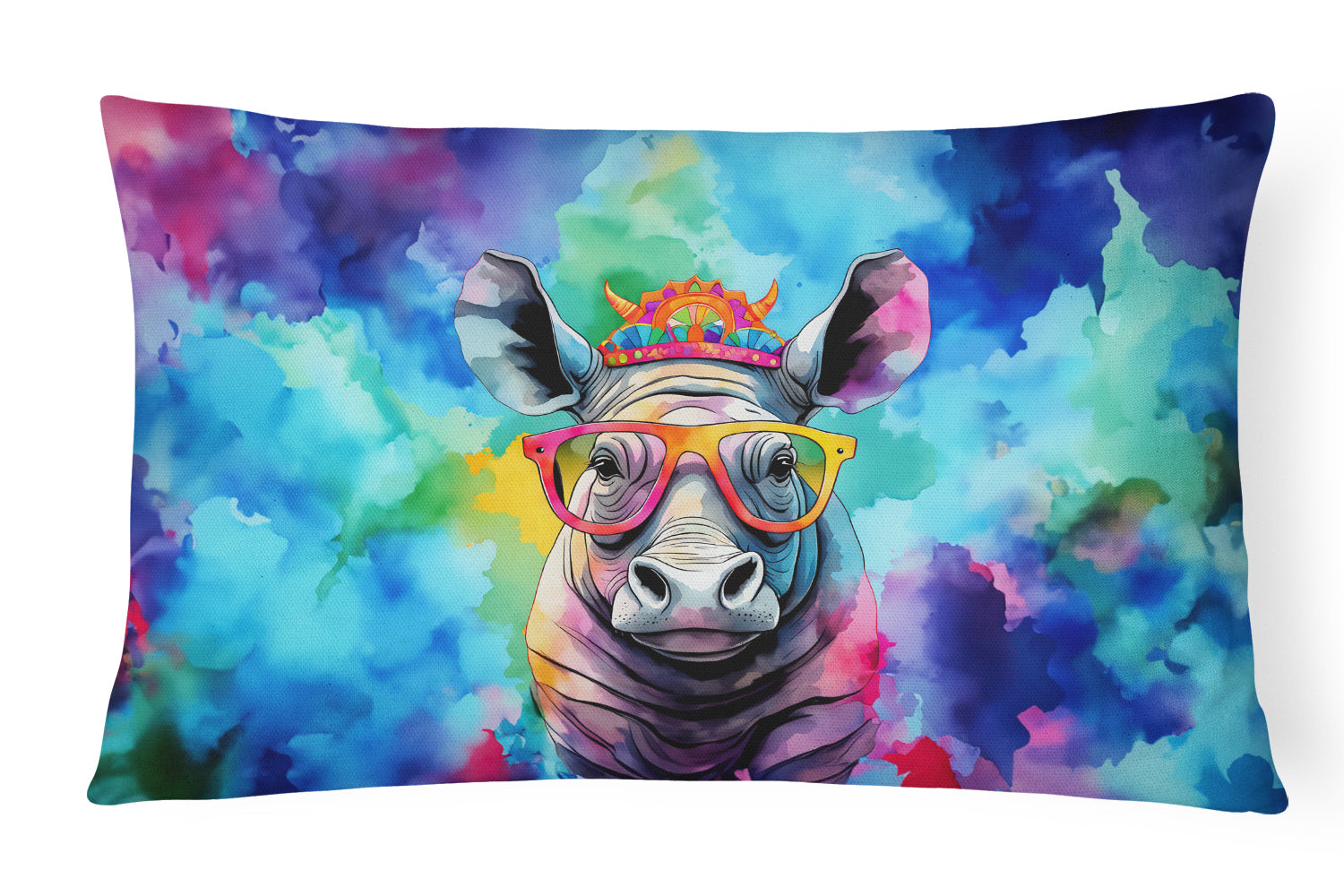 Buy this Hippie Animal Rhinoceros Throw Pillow