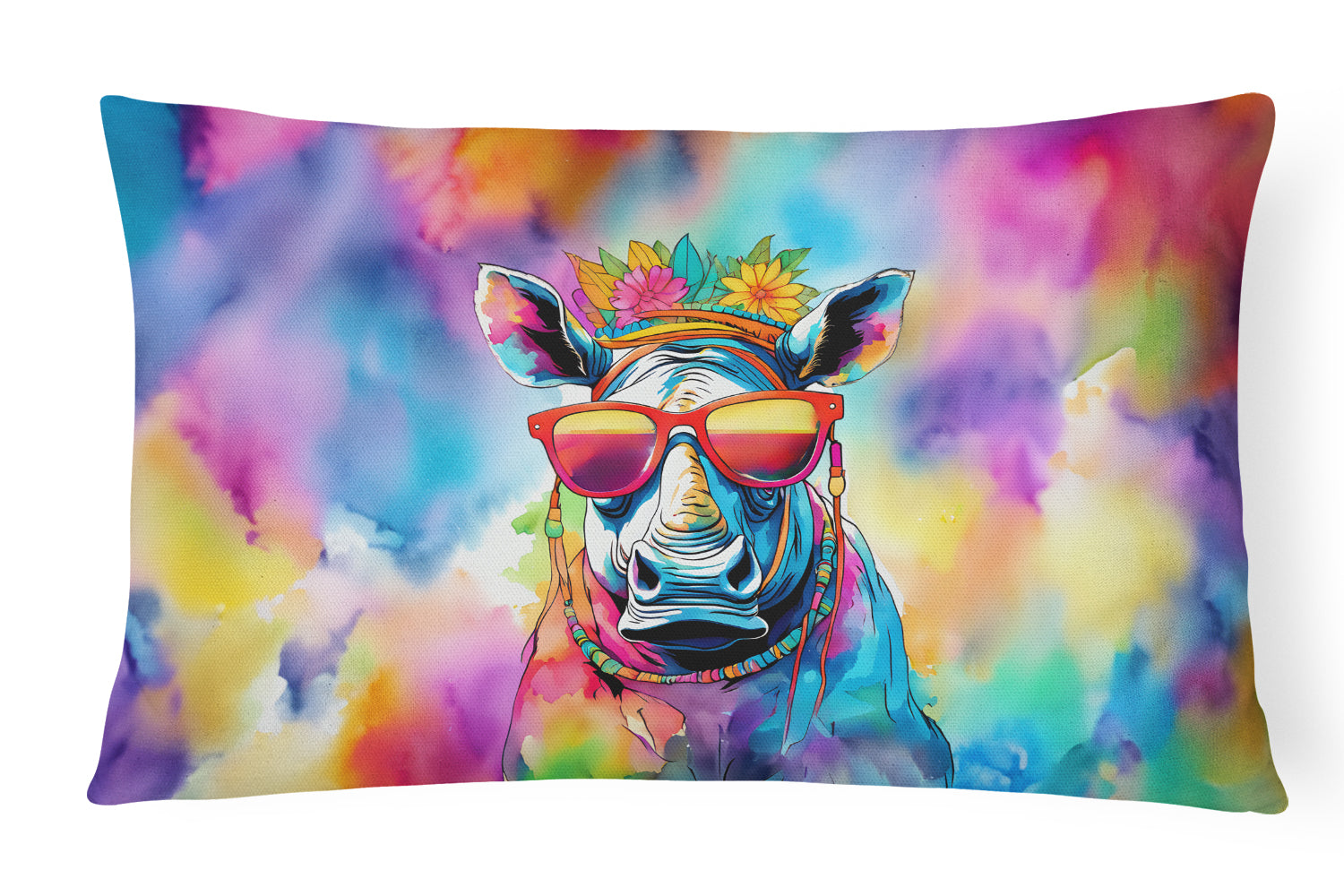 Buy this Hippie Animal Rhinoceros Throw Pillow