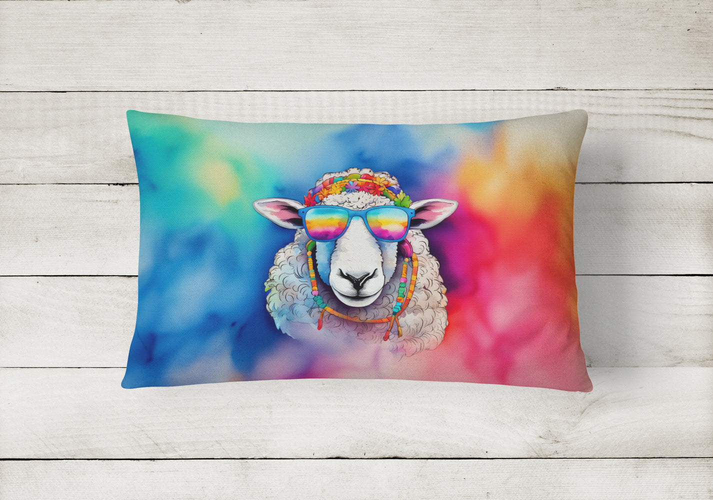 Hippie Animal Sheep Throw Pillow