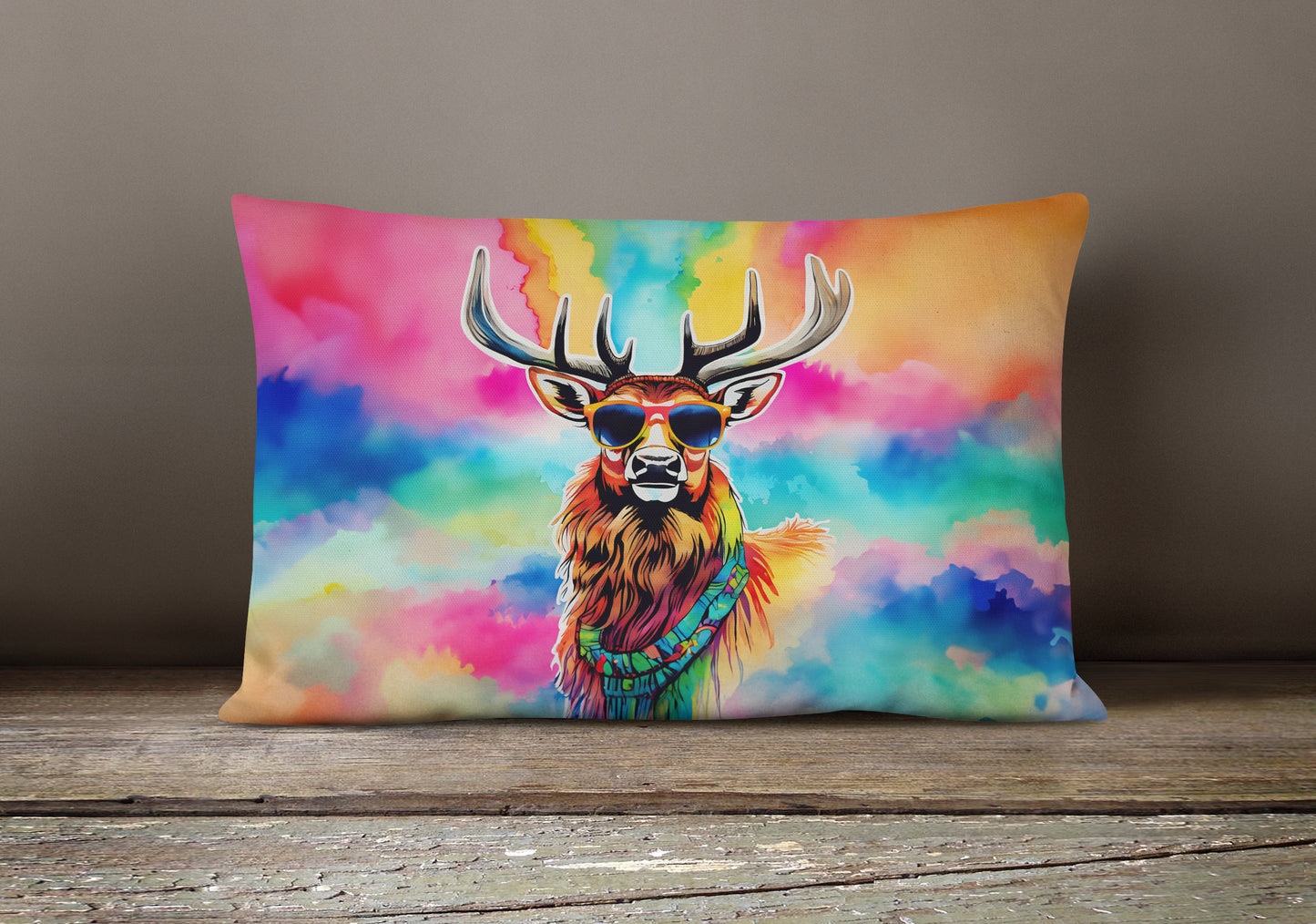 Hippie Animal Stag Deer Throw Pillow