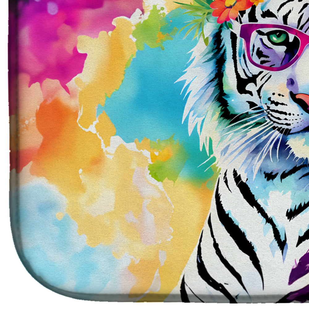 Hippie Animal White Tiger Dish Drying Mat