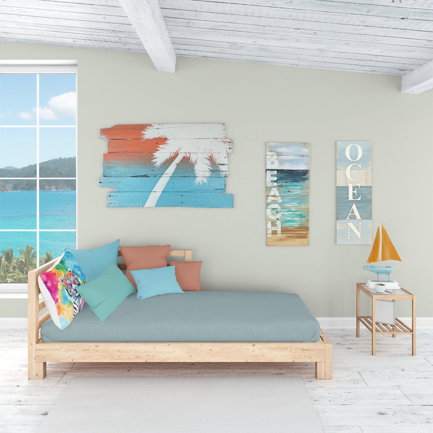 Hippie Animal White Tiger Standard Pillowcase