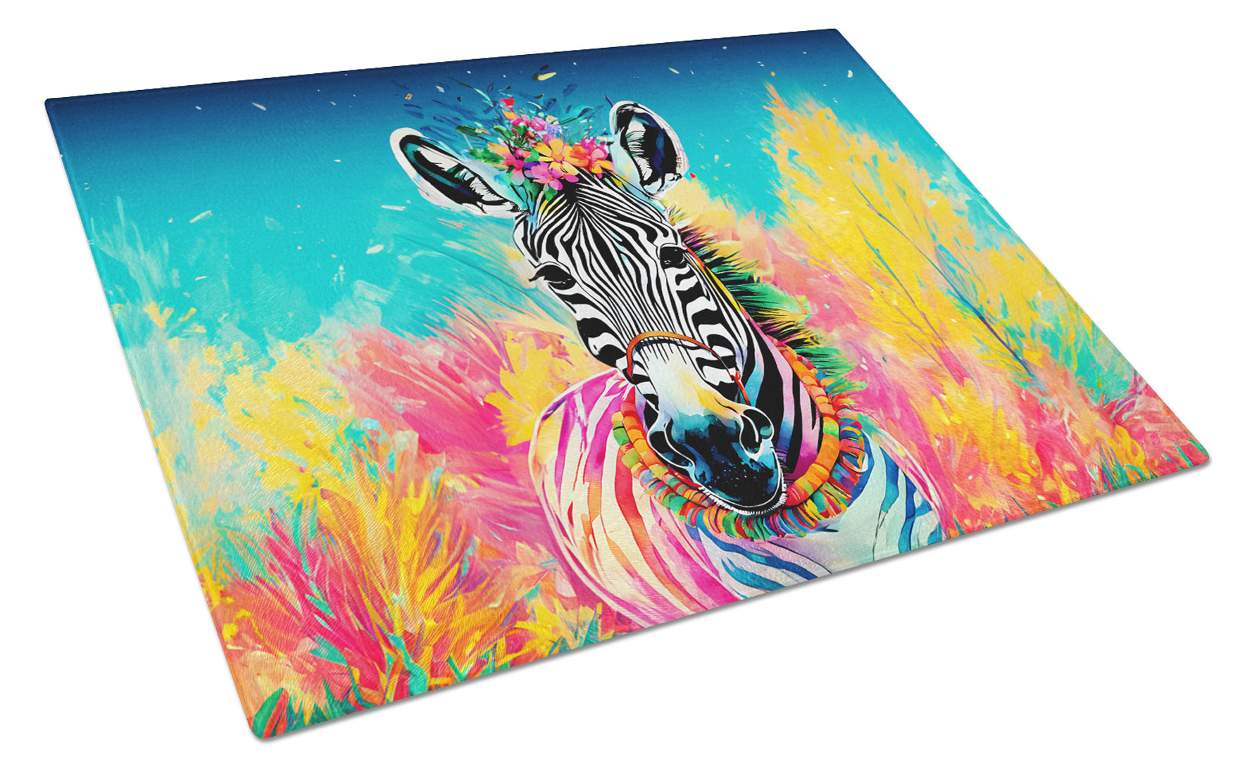 Buy this Hippie Animal Zebra Glass Cutting Board