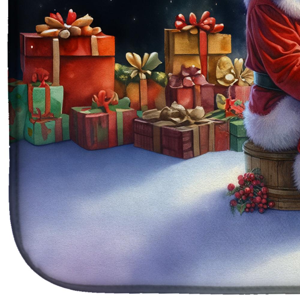 Akita and Santa Claus Dish Drying Mat