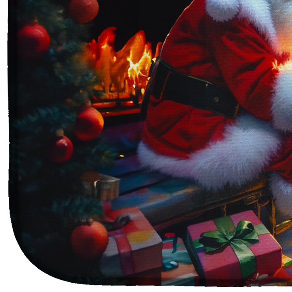 American Eskimo and Santa Claus Dish Drying Mat