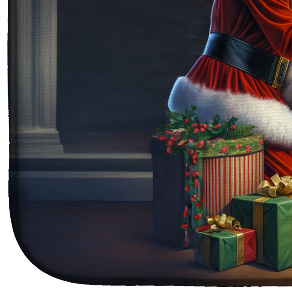 Basenji and Santa Claus Dish Drying Mat