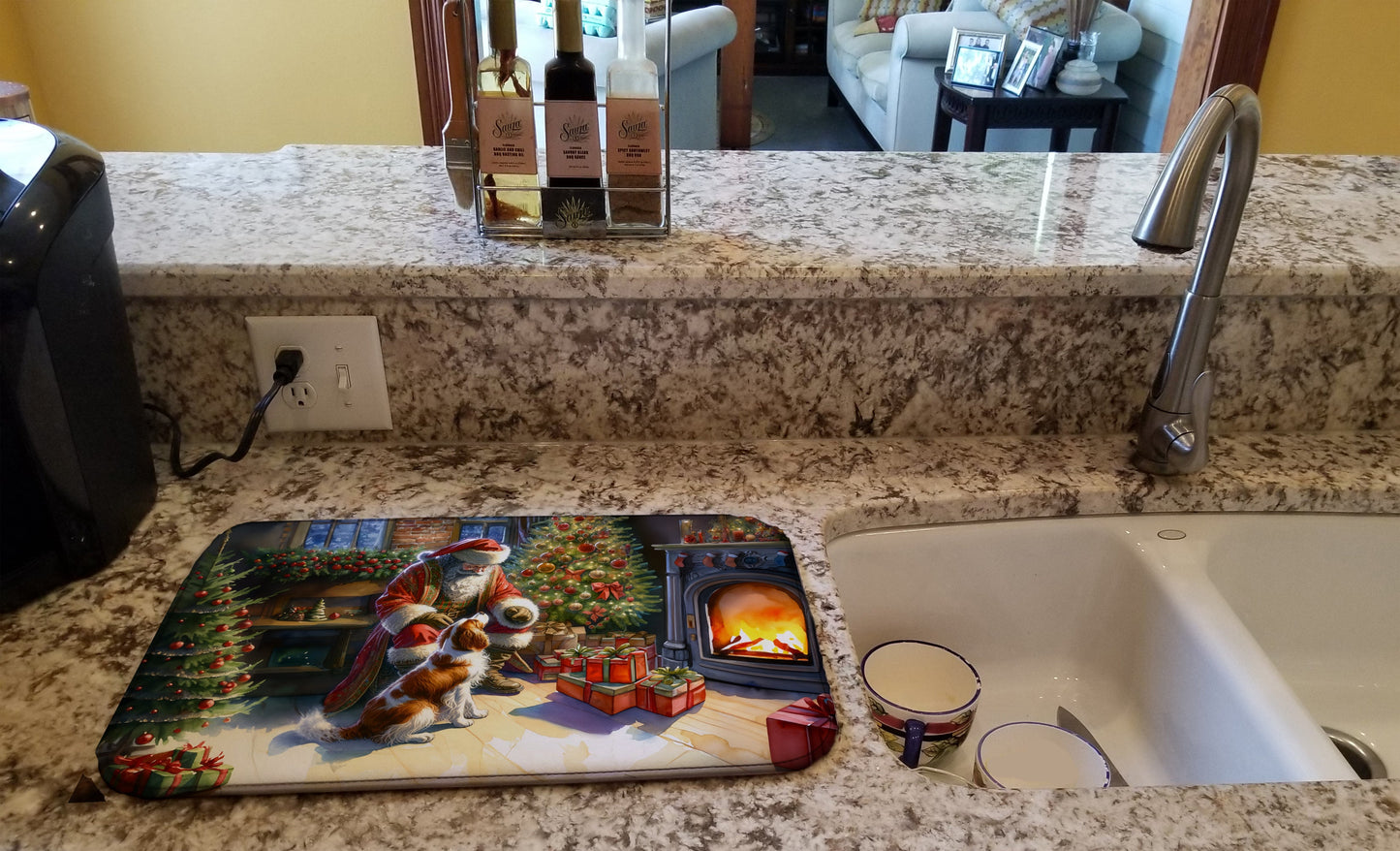 Brittany and Santa Claus Dish Drying Mat