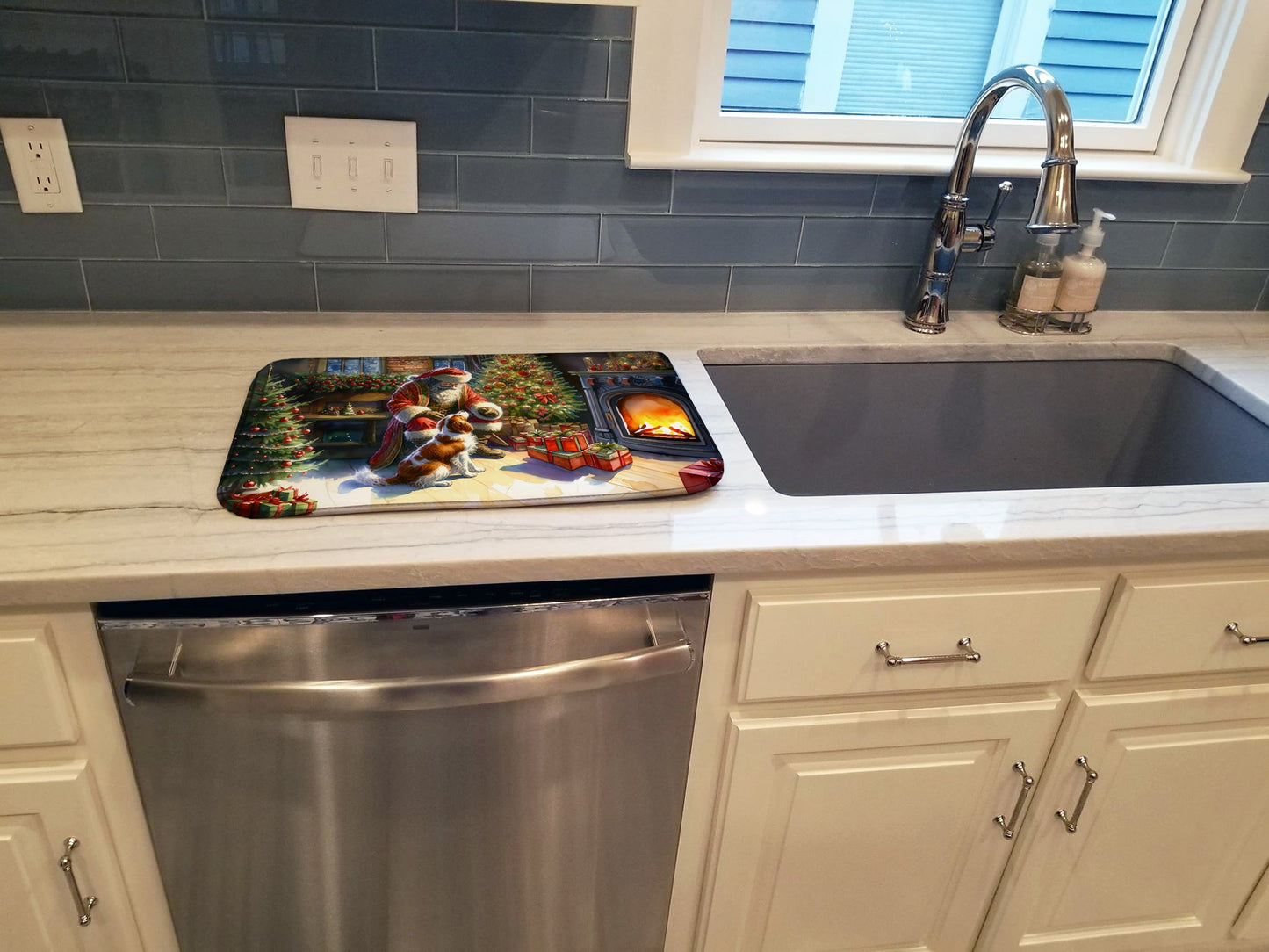 Brittany and Santa Claus Dish Drying Mat