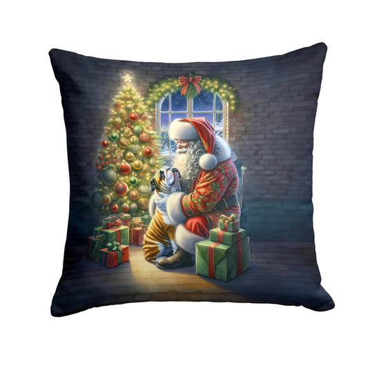 Buy this English Bulldog and Santa Claus Throw Pillow