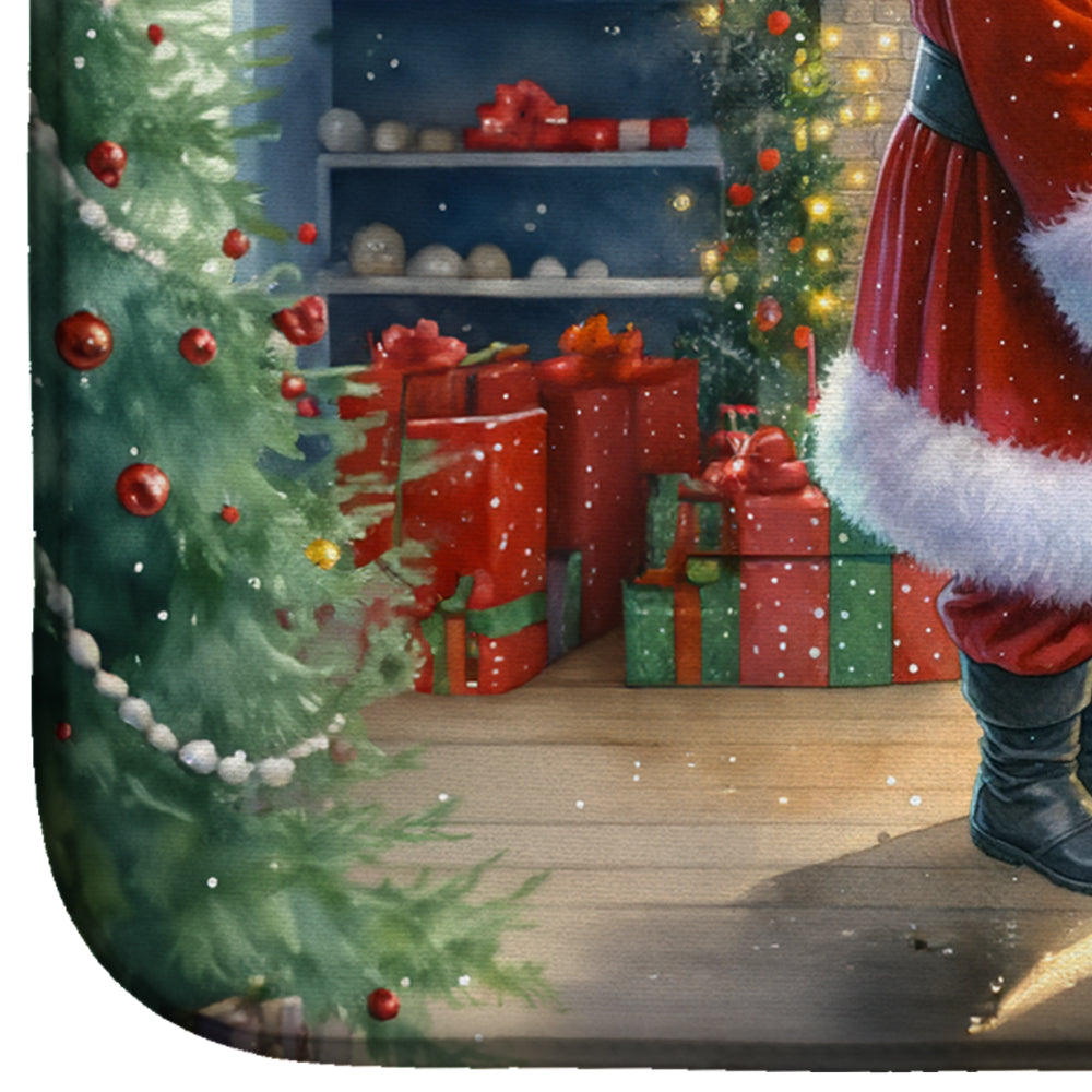 Collie and Santa Claus Dish Drying Mat
