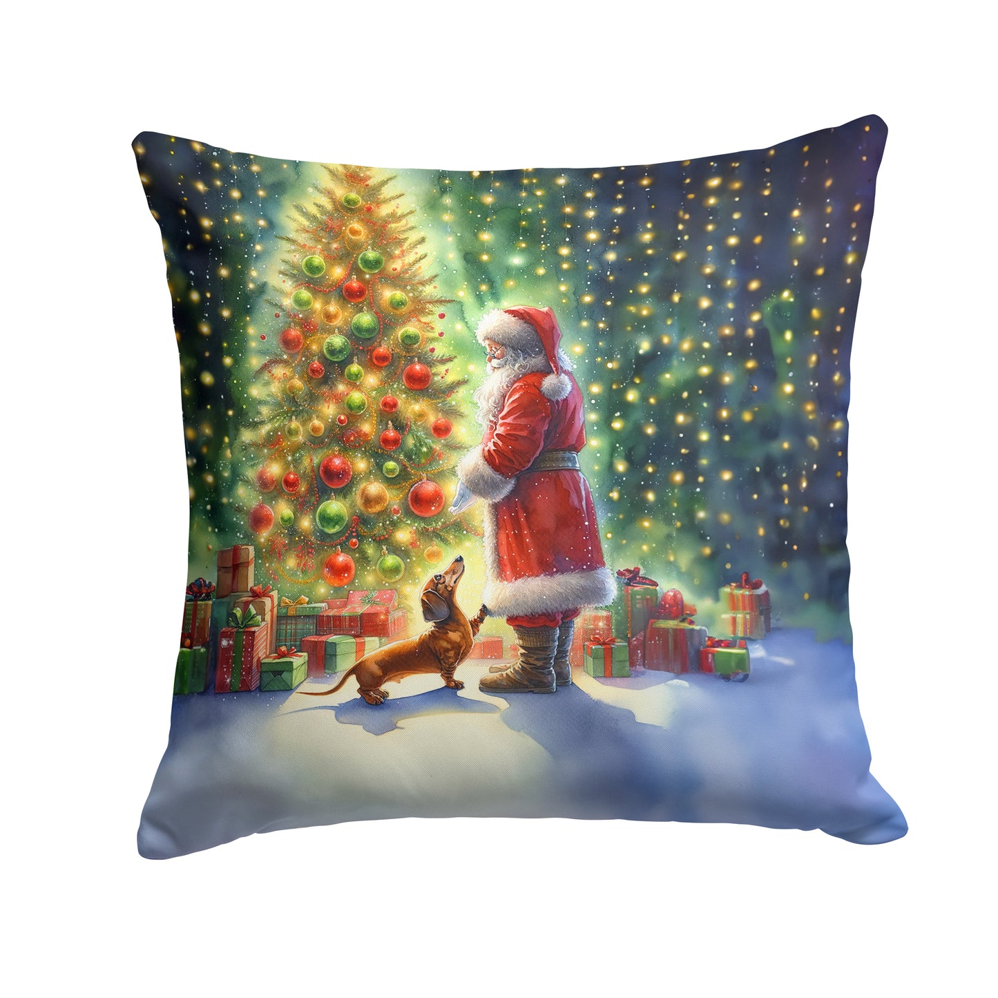 Buy this Dachshund and Santa Claus Throw Pillow