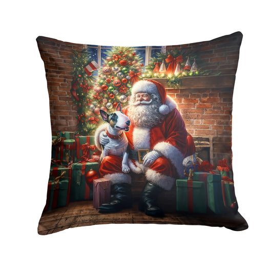 Buy this English Bull Terrier and Santa Claus Throw Pillow