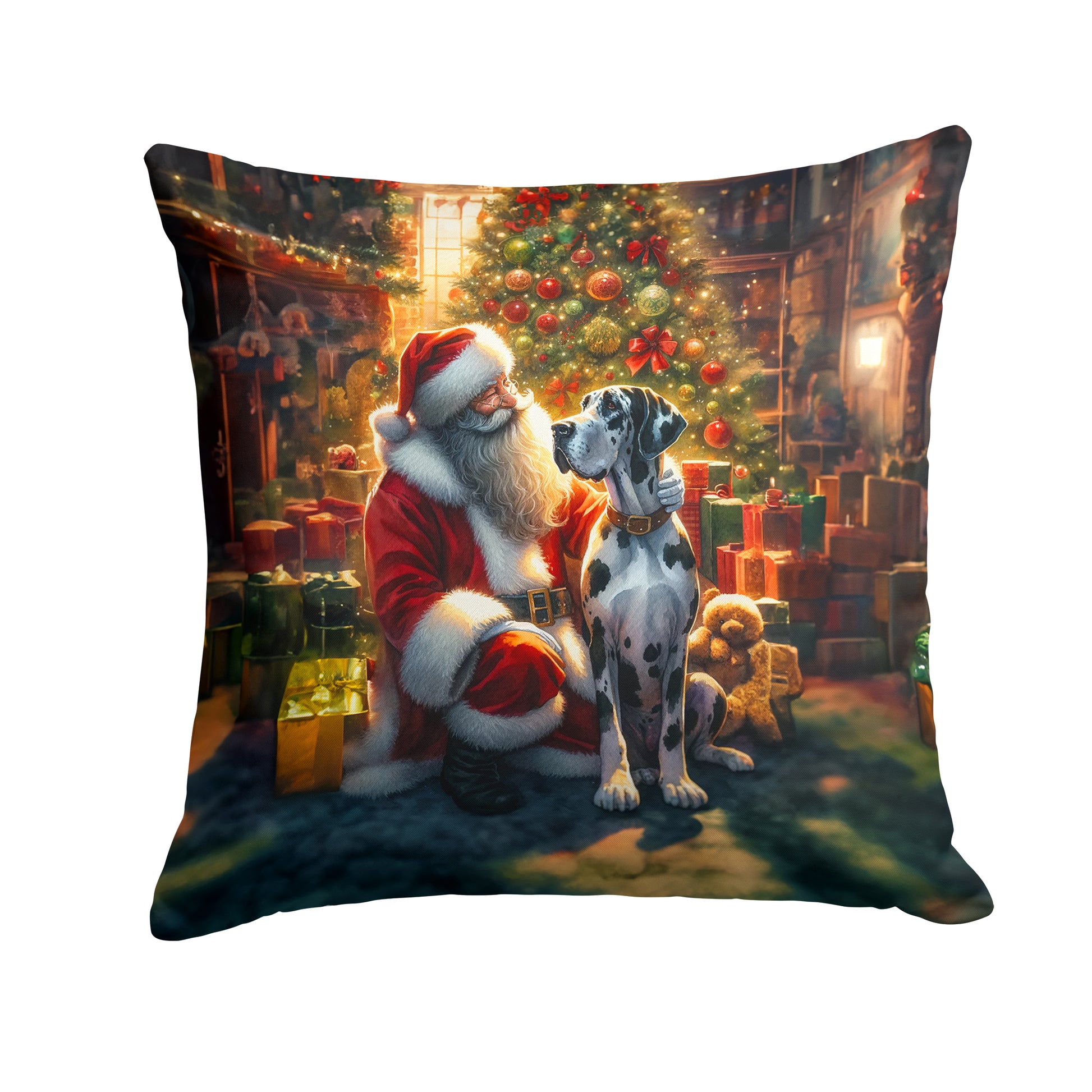 Buy this Great Dane and Santa Claus Throw Pillow