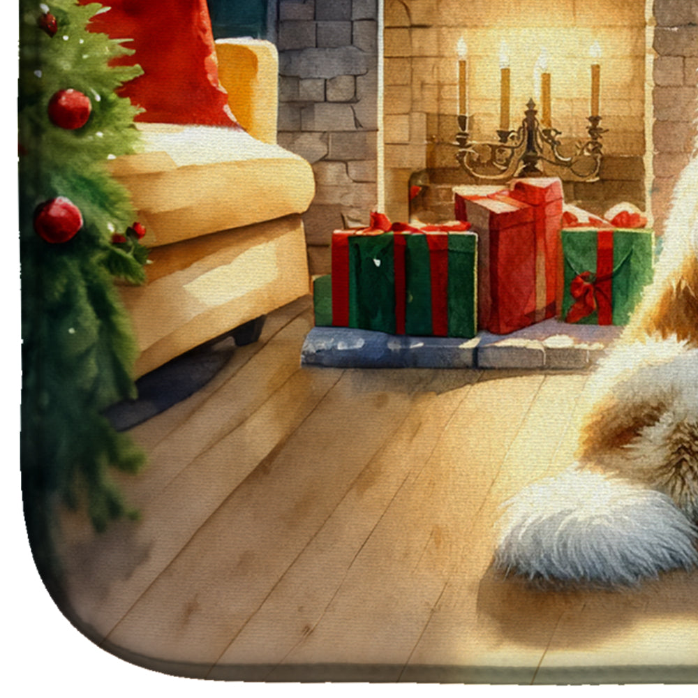 Great Pyrenees and Santa Claus Dish Drying Mat