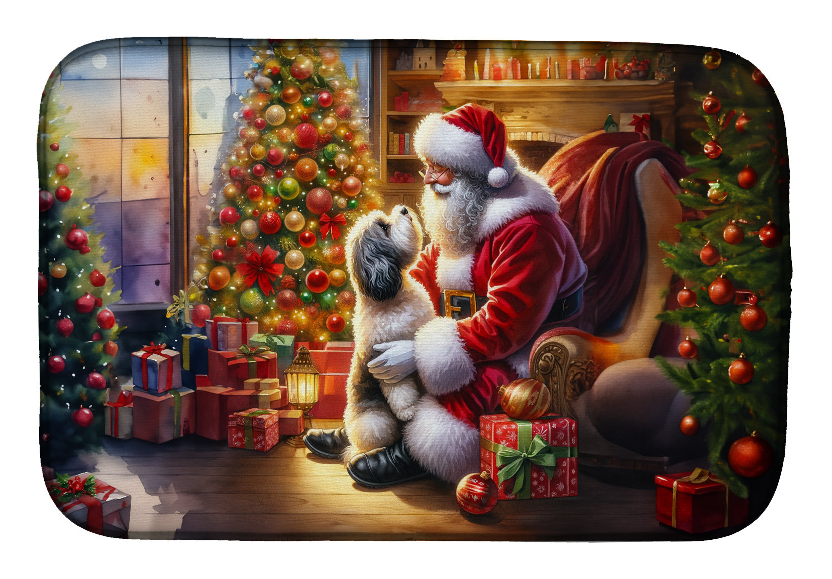 Buy this Havanese and Santa Claus Dish Drying Mat