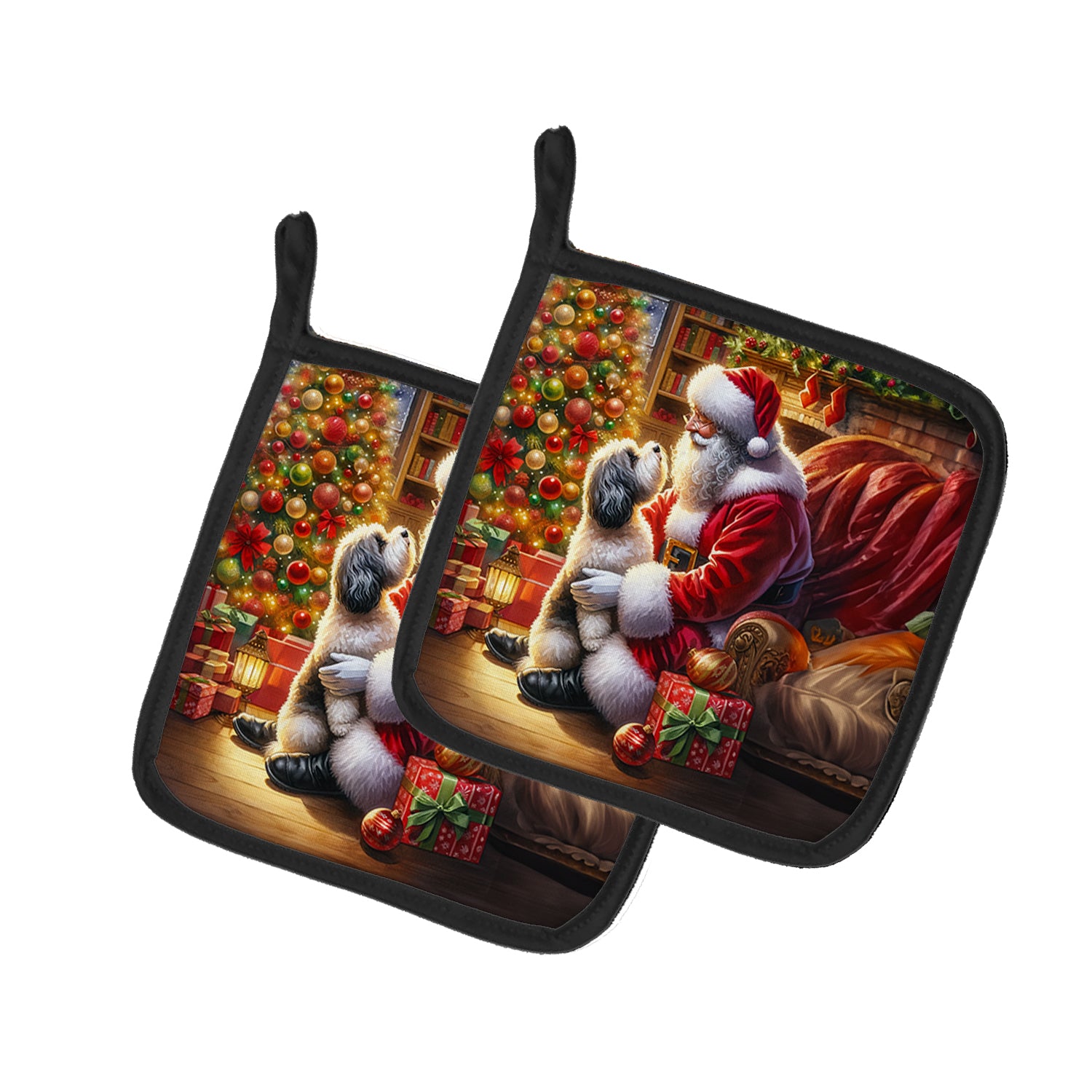 Buy this Havanese and Santa Claus Pair of Pot Holders