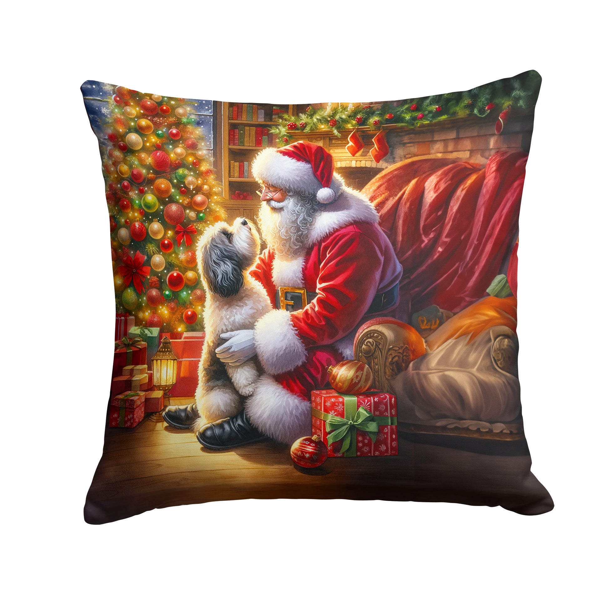 Buy this Havanese and Santa Claus Throw Pillow