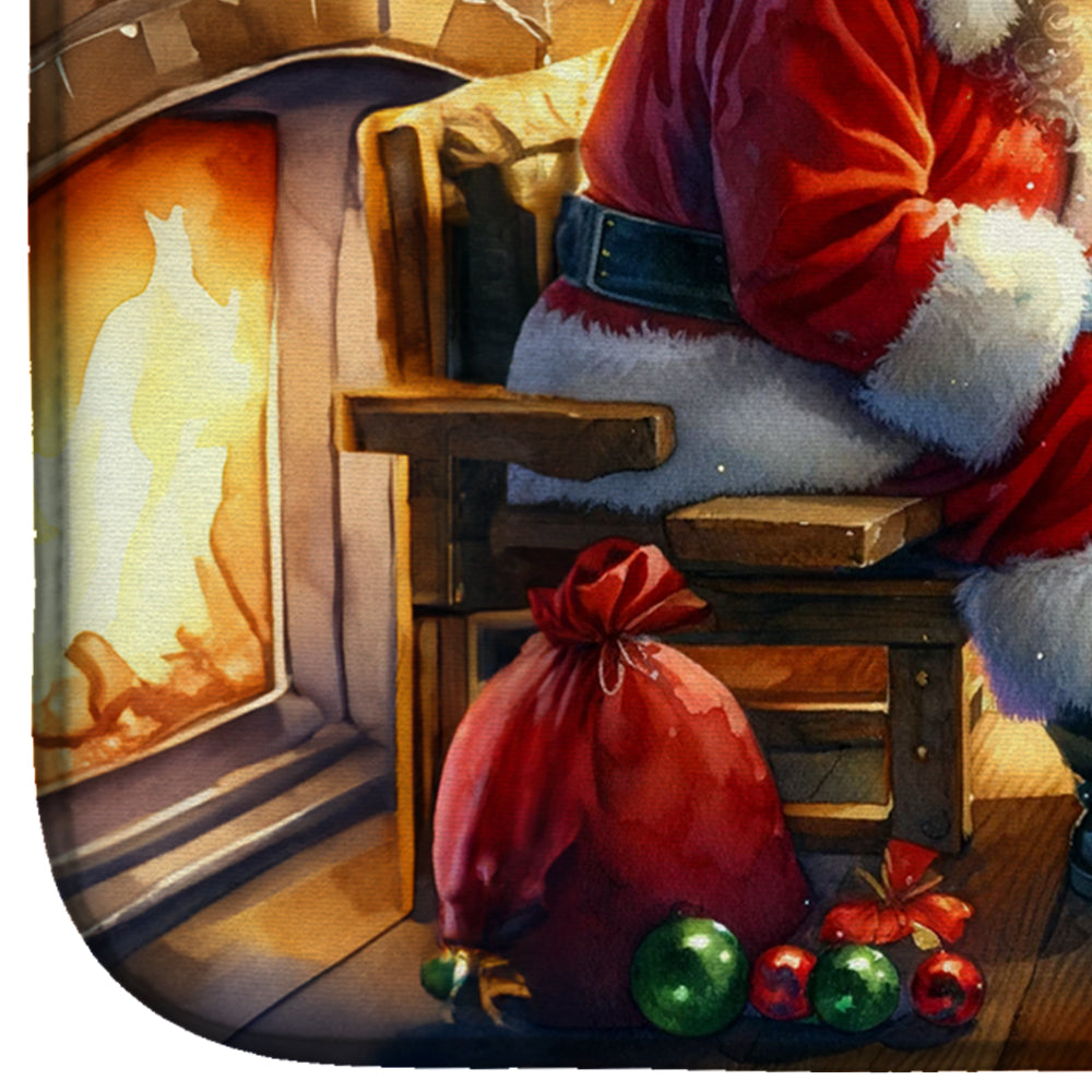 Irish Setter and Santa Claus Dish Drying Mat