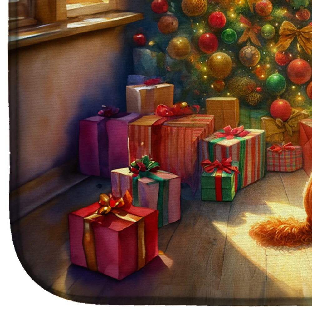 Irish Setter and Santa Claus Dish Drying Mat