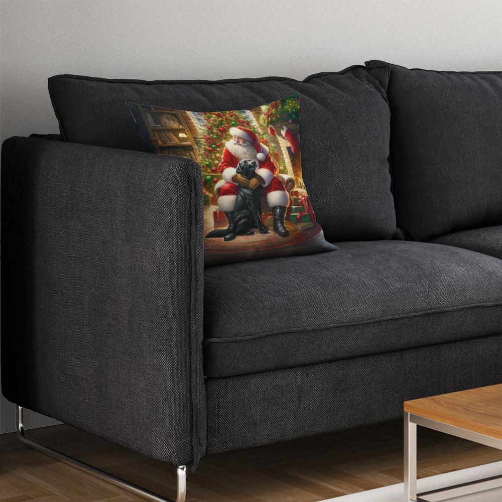 Labrador Retriever and Santa Claus Throw Pillow