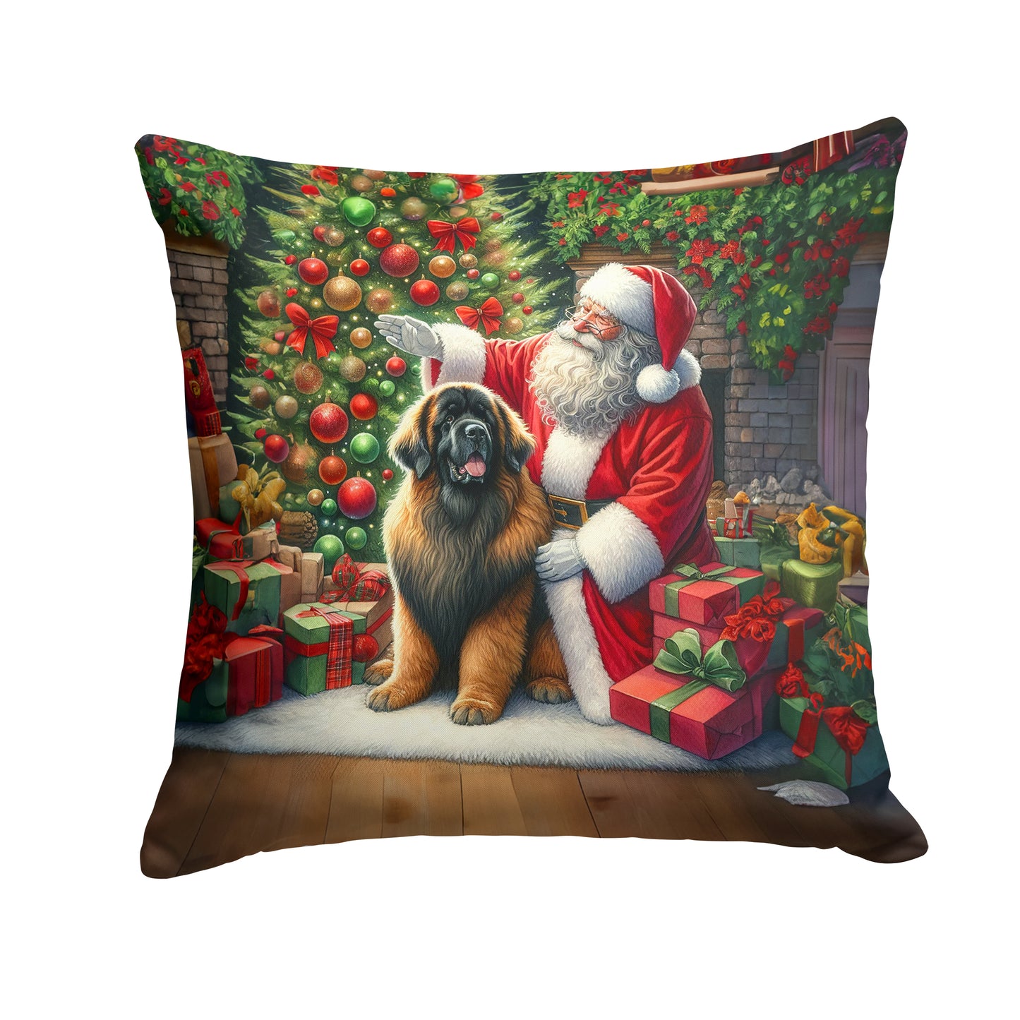 Buy this Leonberger and Santa Claus Throw Pillow