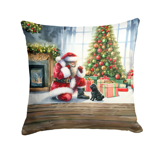 Buy this Black Pug and Santa Claus Throw Pillow