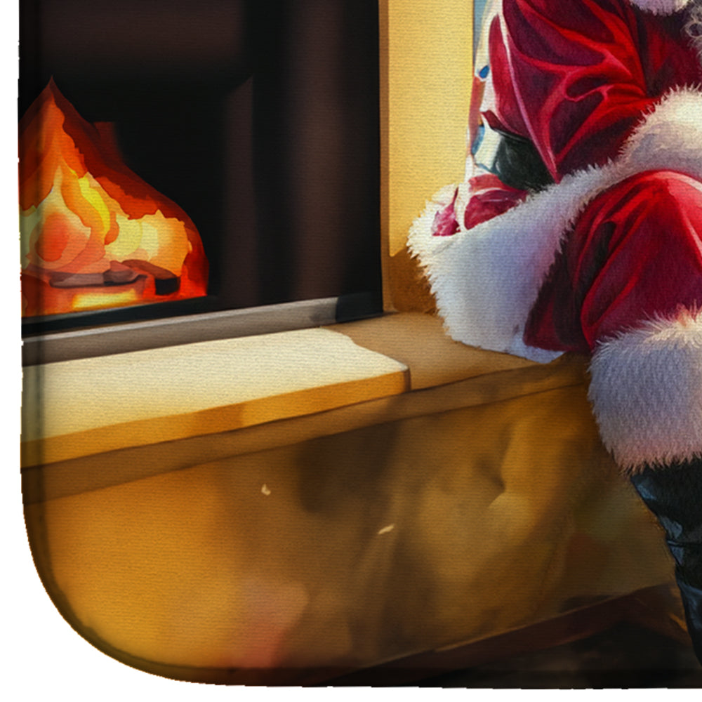 Shiba Inu and Santa Claus Dish Drying Mat