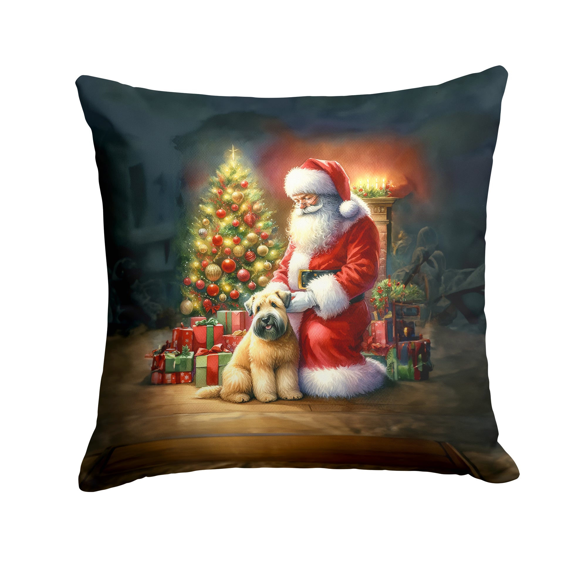 Buy this Wheaten Terrier and Santa Claus Throw Pillow