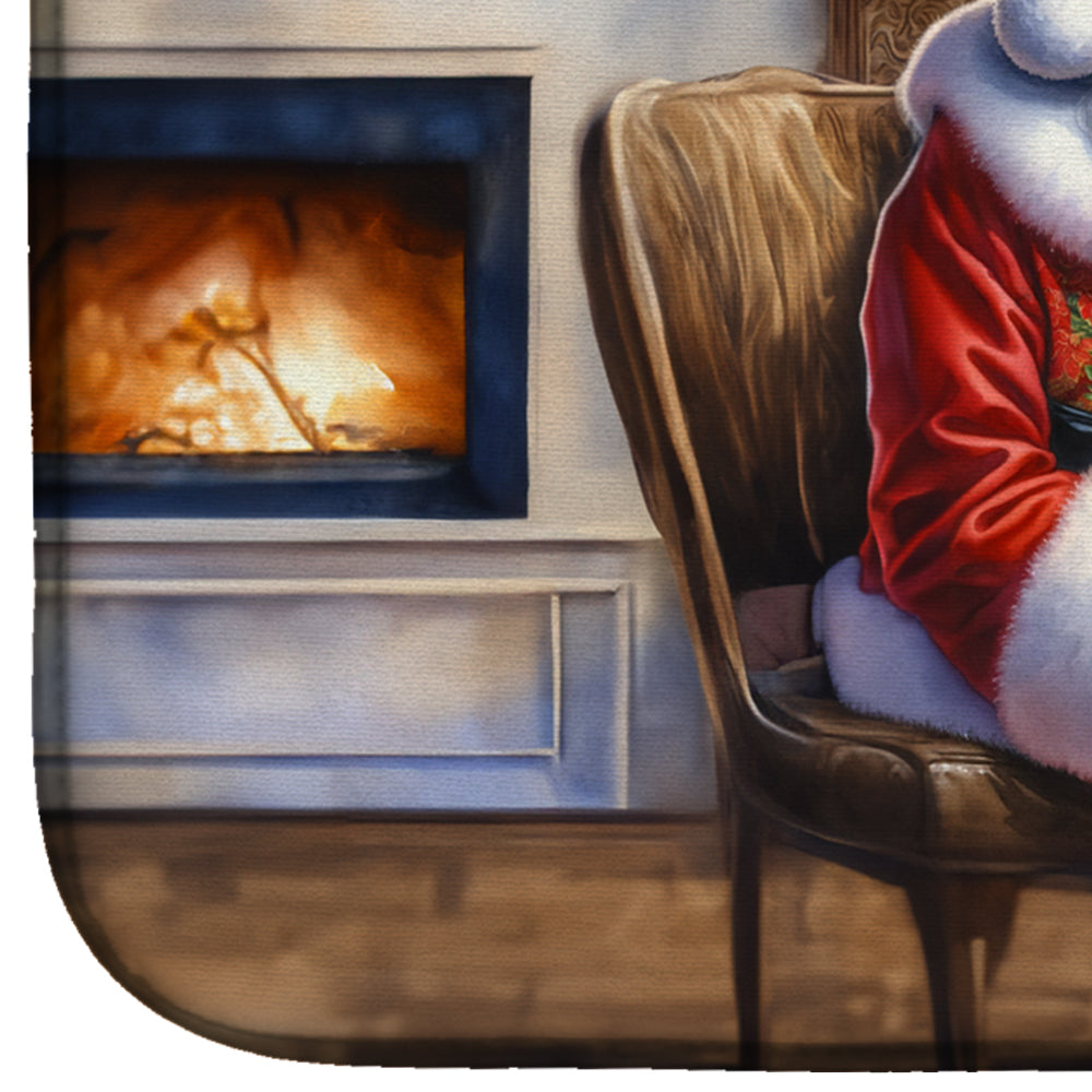 Tibetan Spaniel and Santa Claus Dish Drying Mat
