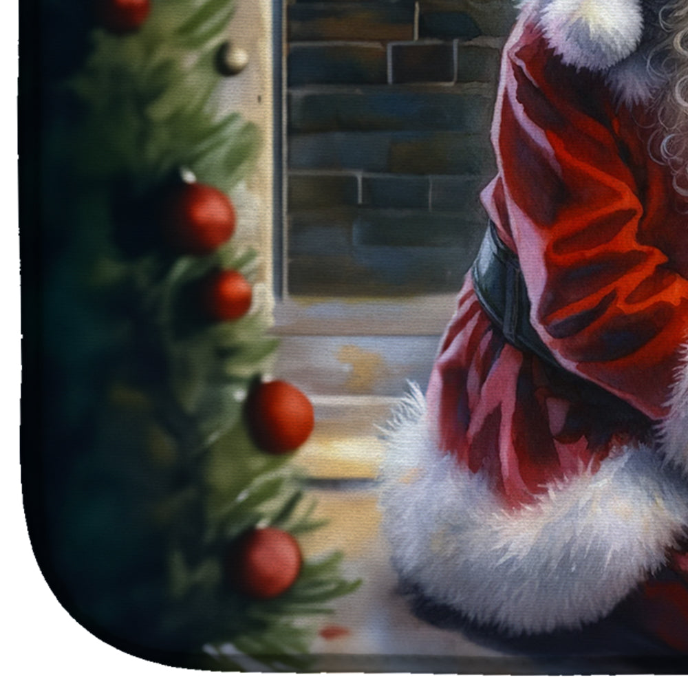 Westie and Santa Claus Dish Drying Mat