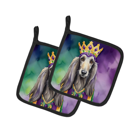 Buy this Afghan Hound King of Mardi Gras Pair of Pot Holders