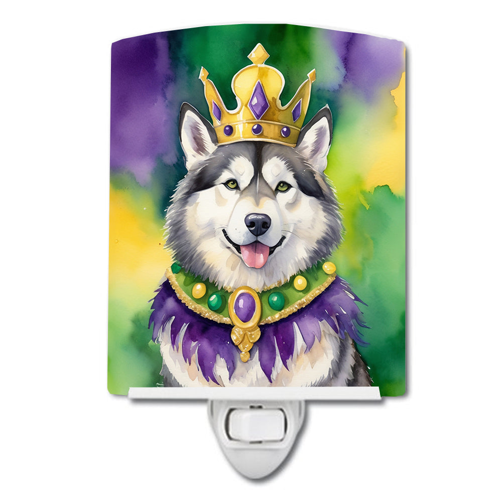 Buy this Alaskan Malamute King of Mardi Gras Ceramic Night Light