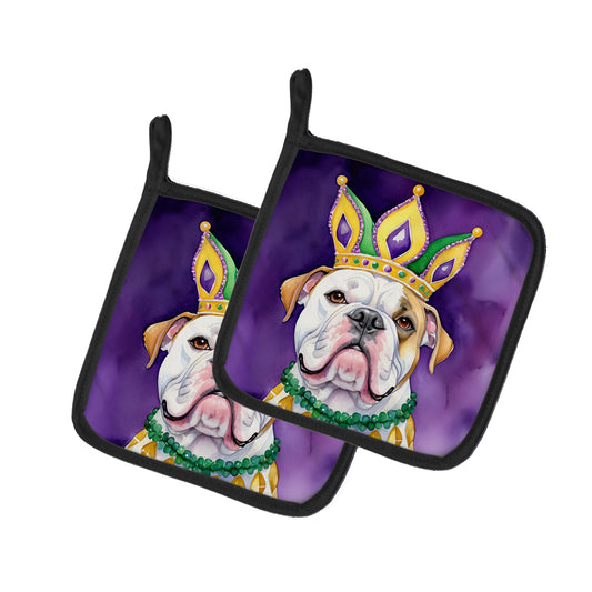 Buy this American Bulldog King of Mardi Gras Pair of Pot Holders